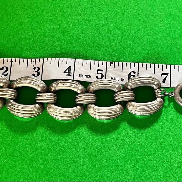 Givenchy New Old Stock Vintage Pewter Tone Chunky Link Bracelet